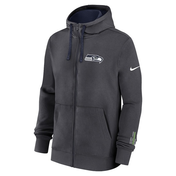 Seattle Seahawks Nike Primetime Club Full-Zip Hoodie - AnthraciteSize 2XL - Picture 2 of 3